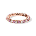 D'Joy Rosa Saphir, Moissanit Ring 925 Silber 750 Roségold vermeil (Größe 20.00) ca. 1,91 ct