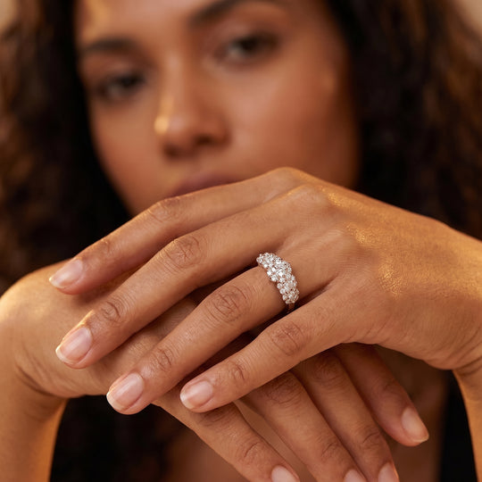 LUXURIANT DIAMOND - Lab Grown Diamant SI Ring 925 Silber 750 Gelbgold vermeil (Größe 21.00) ca. 1.00 ct