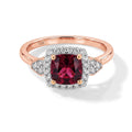 LUXURIANT DIAMOND - AAA Rosa Granat, Lab Grown Diamant Ring 417 Gold (Größe 18.00) ca. 3,02 ct