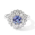 D'Joy AA Tansanit, Moissanit Ring 925 Silber Rhodiniert (Größe 18.00)     (10-15 Werktage Lieferzeit) ca. 2,39 ct
