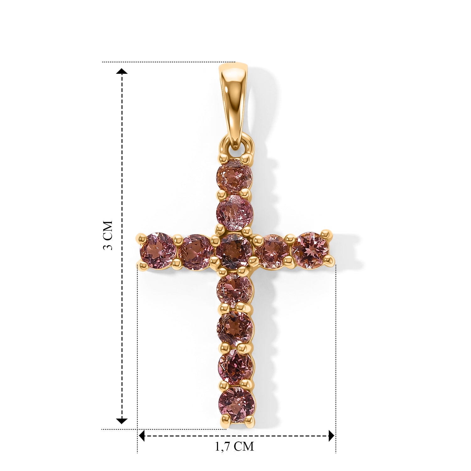 D'Joy AA Blush Turmalin Anhänger 925 Silber 750 Gelbgold vermeil ca. 1,27 ct.