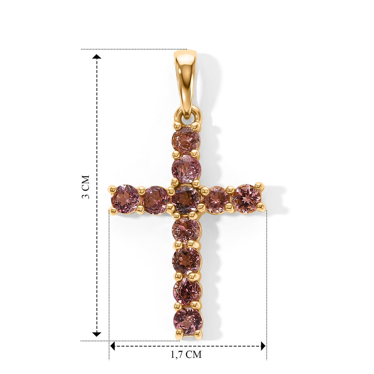 D'Joy AA Blush Turmalin Anhänger 925 Silber 750 Gelbgold vermeil ca. 1.27 ct