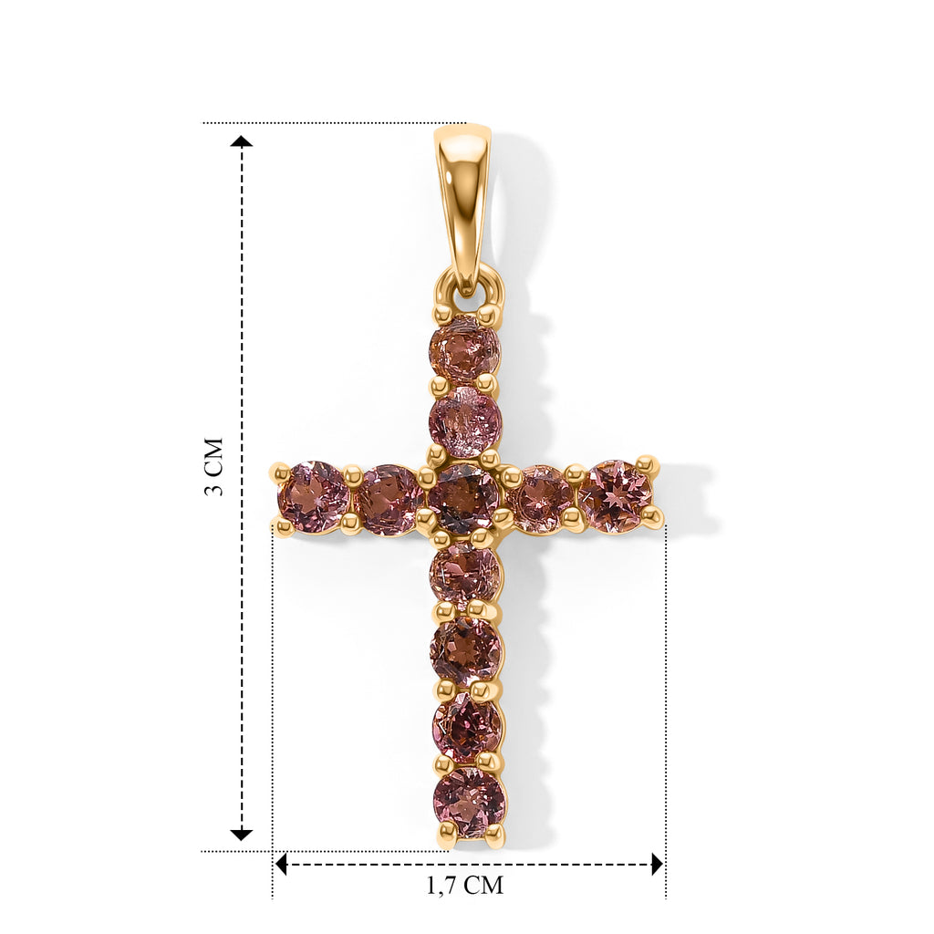D'Joy AA Blush Turmalin Anhänger 925 Silber 750 Gelbgold vermeil ca. 1.27 ct