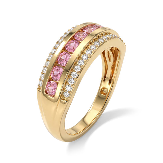 EVER TRUE Blush Turmalin, Weißer Zirkon Ring Reine Bronze (Größe 20.00) ca. 1,00 ct