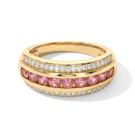 EVER TRUE Blush Turmalin, Weißer Zirkon Ring Reine Bronze (Größe 20.00) ca. 1,00 ct