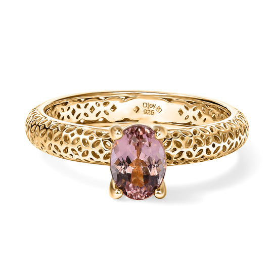 D'Joy Blush Turmalin Ring 925 Silber 750 Gelbgold vermeil (Größe 20.00) ca. 0,79 ct