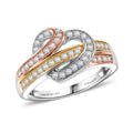 LUXURIANT DIAMOND - Lab Grown Diamant SI-GH Ring 925 Silber, dreifarbig (Größe 16.00) ca. 0,50 ct