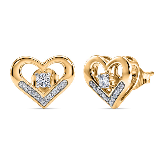 LUXURIANT DIAMOND - Lab Grown Diamant SI-GH Ohrringe 925 Silber 750 Roségold vermeil ca. 0,31 ct.