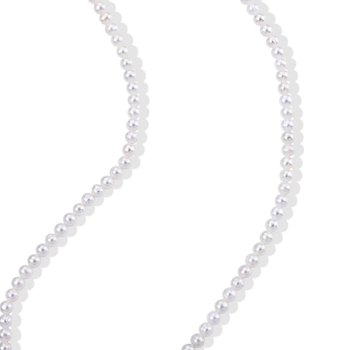 Weiße Süßwasser Perle (4-5mm) Halskette, 45+5cm, 316L Edelstahl und Legierung