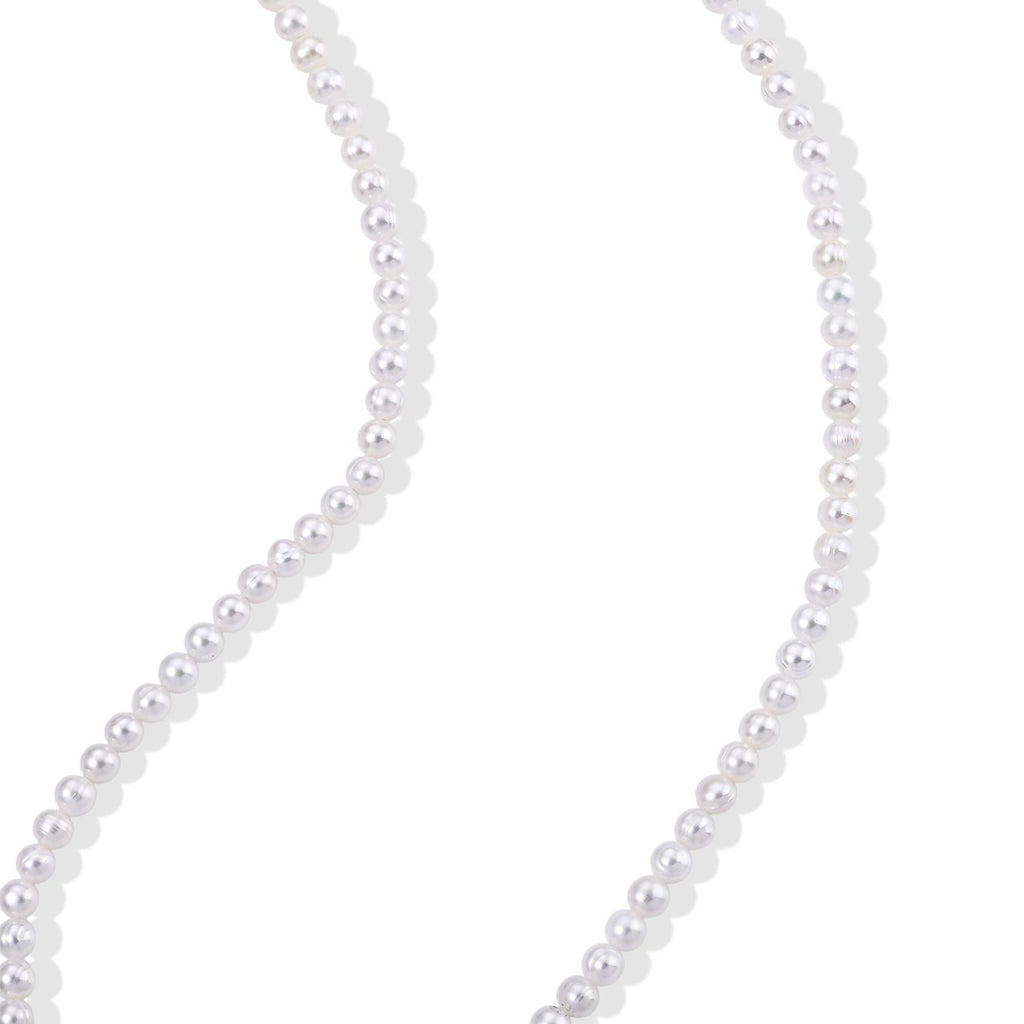 Weiße Süßwasser Perle (4-5 mm) Halskette ca. 45 cm 316L Edelstahl