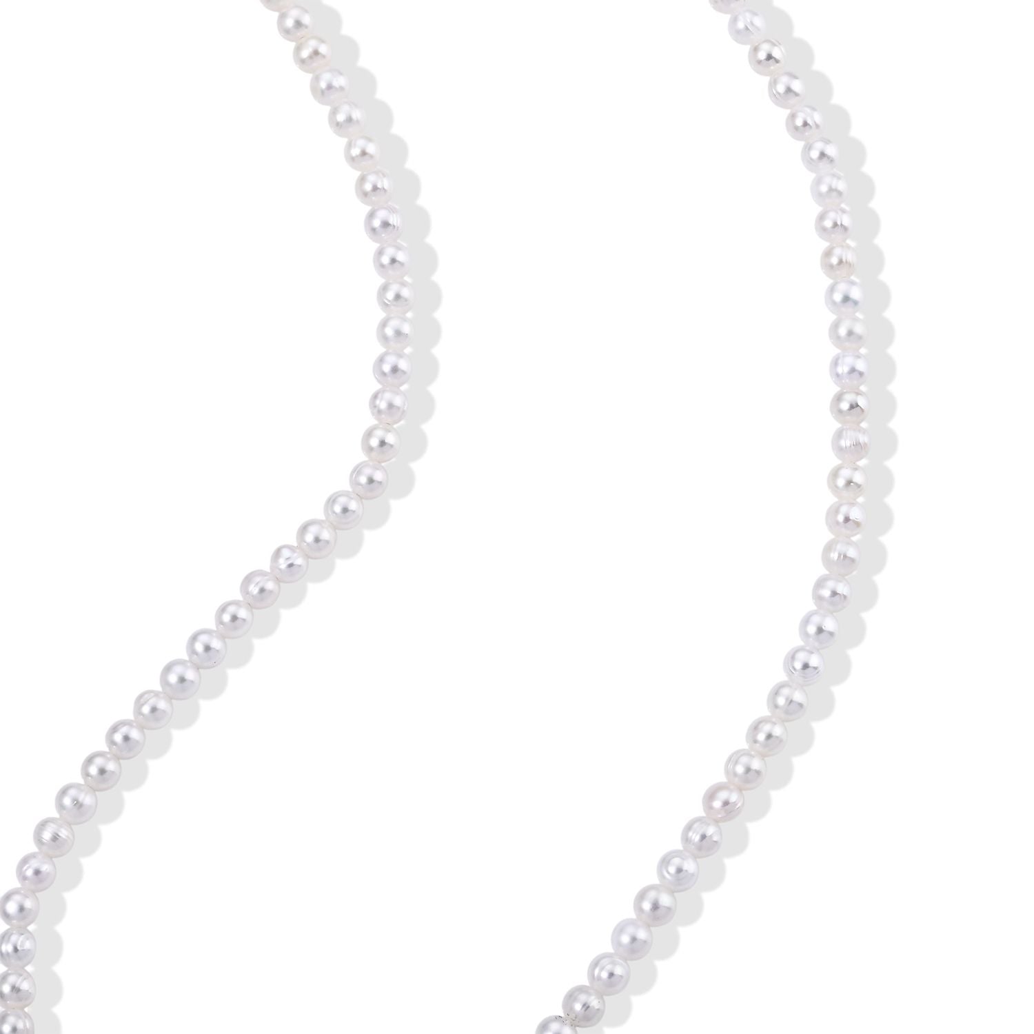 Weiße Süßwasser Perle (4-5 mm) Halskette ca. 45 cm 316L Edelstahl