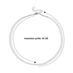 Weiße Süßwasser Perle (4-5 mm) Halskette ca. 45 cm 316L Edelstahl