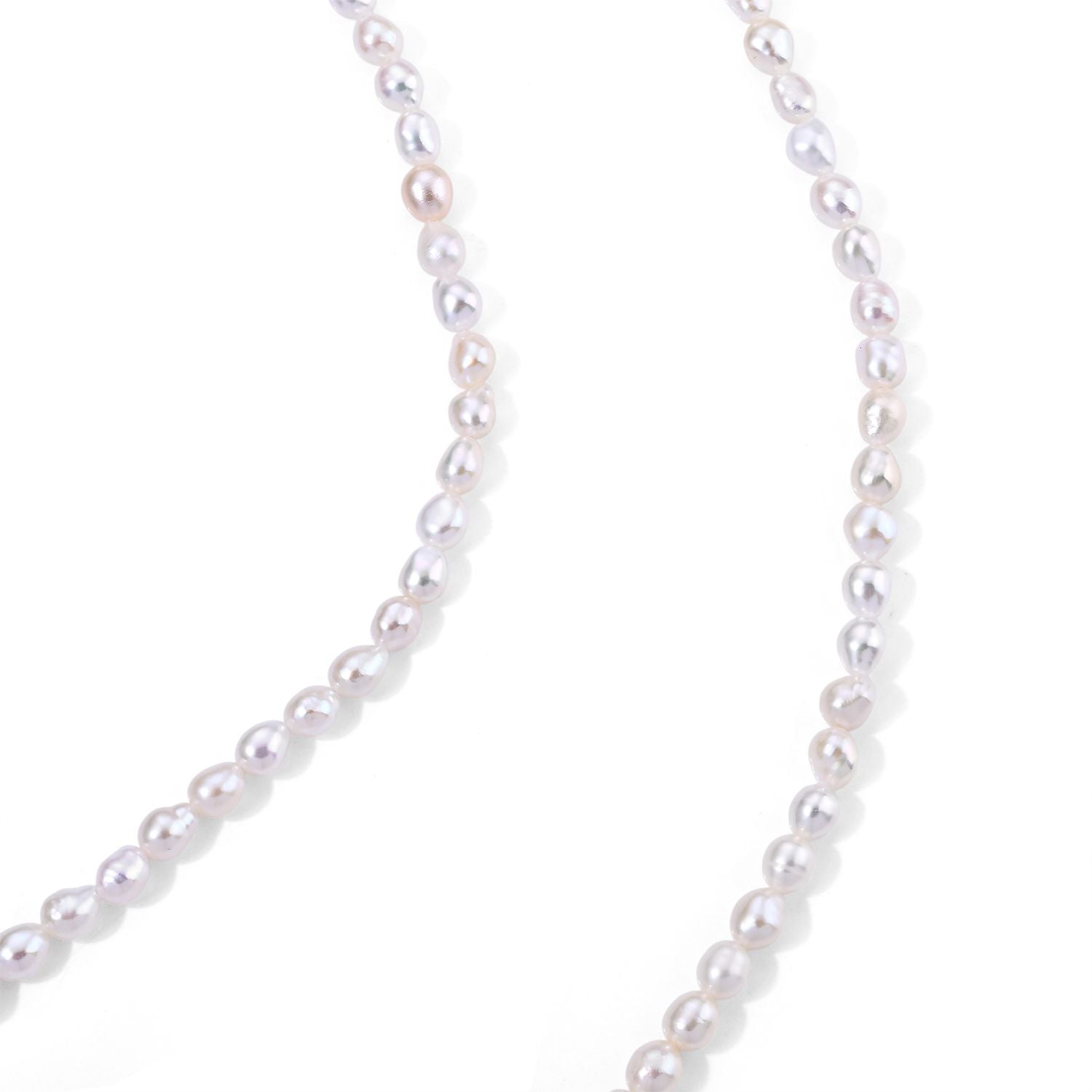 Weiße Süßwasser Perle (4-6 mm) Halskette ca. 45 cm 316L Edelstahl