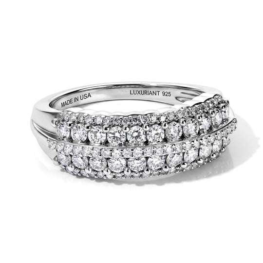 LUXURIANT DIAMOND - Lab Grown Diamant SI-GH Ring 925 Silber Rhodiniert (Größe 22.00) ca. 1.00 ct
