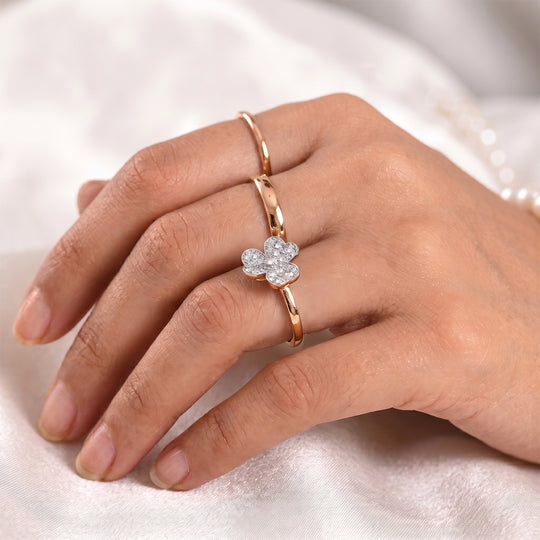 LUXURIANT DIAMOND - Lab Grown Diamant SI-GH Ring 925 Silber 750 Roségold vermeil (Größe 17.00) ca. 0.50 ct