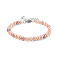 Mehrfarbige Süßwasser Perle (5-6 mm) Armband ca. 18 cm 316L Edelstahl