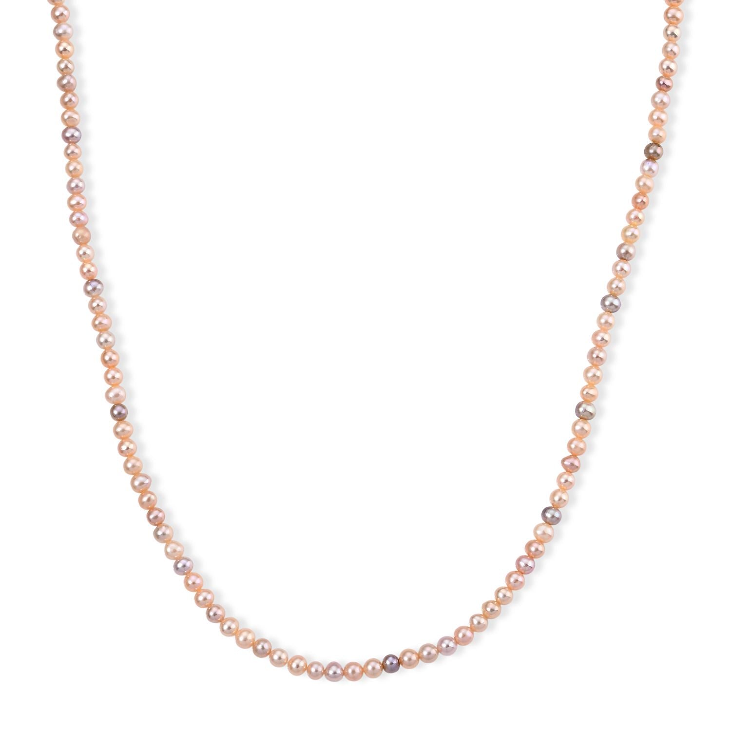 Mehrfarbige Süßwasser Perle (5-6 mm) 45+5cm Halskette, 316L Edelstahl