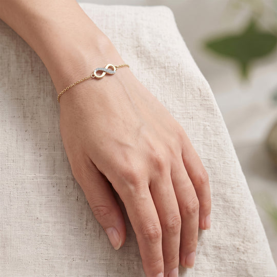 LUXURIANT DIAMOND - Lab Grown Diamant SI-GH Armband ca. 19 cm 925 Silber 750 Gelbgold Vermeil