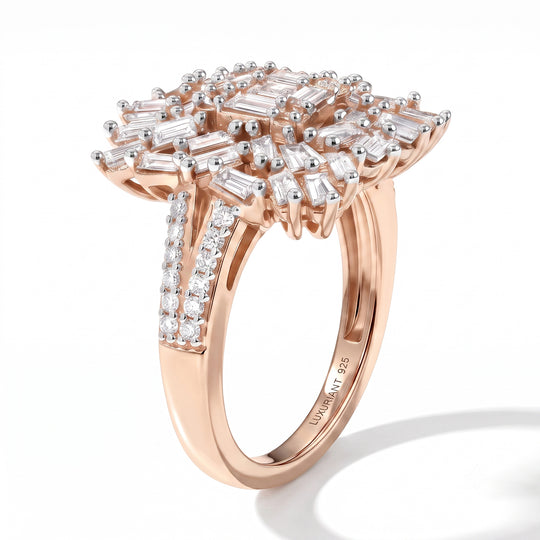 LUXURIANT DIAMOND - Lab Grown Diamant SI-GH Ring 925 Silber 750 Gelbgold vermeil (Größe 22.00) (7-12 Werktage Lieferzeit) ca. 1,50 ct
