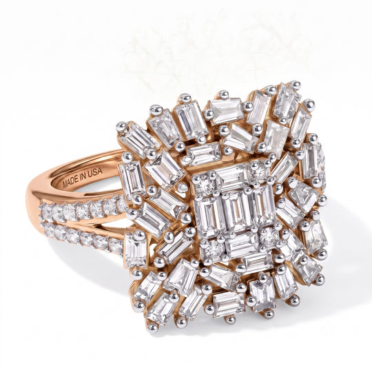 LUXURIANT DIAMOND - Lab Grown Diamant SI-GH Ring 925 Silber 750 Gelbgold vermeil (Größe 22.00) (7-12 Werktage Lieferzeit) ca. 1,50 ct