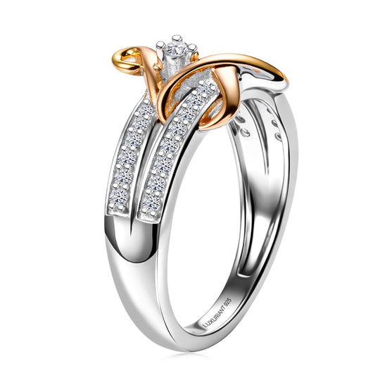 LUXURIANT DIAMOND - Lab Grown Diamant SI-GH Ring 925 Silber, Dreifarbig (Größe 17.00) ca. 0.33 ct