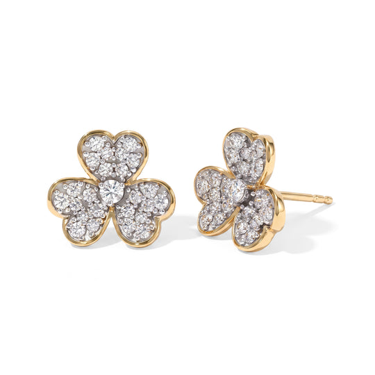 LUXURIANT DIAMOND - Lab Grown Diamant SI-GH Ohrringe 925 Silber 750 Gelbgold vermeil ca. 0,75 ct.