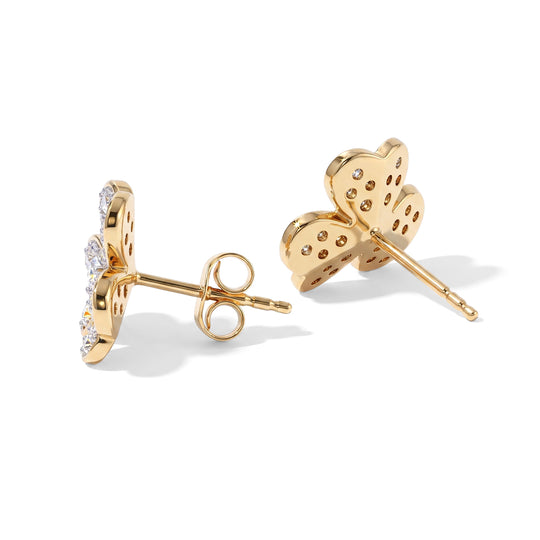LUXURIANT  (8-13 Werktage Lieferzeit)  0,70 ct. SI-GH Labor Diamant Ohrringe, 925 Silber 750 Gelbgold Vermeil