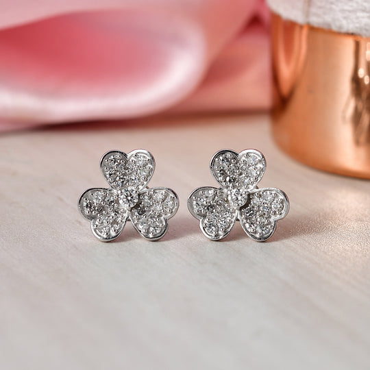 LUXURIANT DIAMOND - Lab Grown Diamant SI-GH Ohrringe 925 Silber 750 Gelbgold vermeil ca. 0,75 ct.