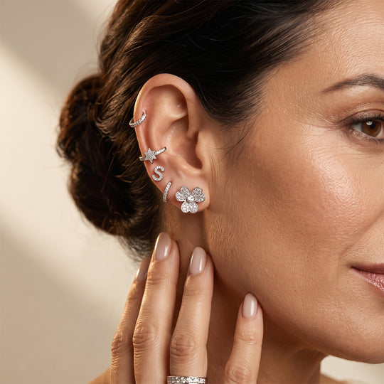 LUXURIANT DIAMOND - Lab Grown Diamant SI-GH Ohrringe 925 Silber 750 Gelbgold vermeil ca. 0,75 ct.