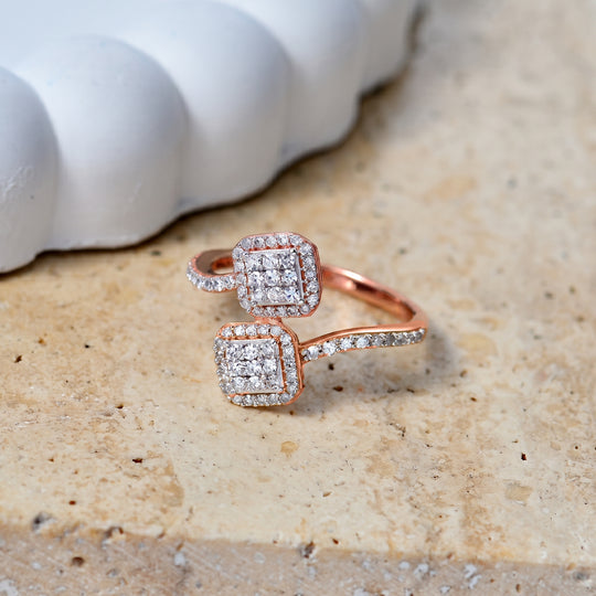 LUXURIANT DIAMOND - Lab Grown Diamant SI-GH Ring 925 Silber 750 Roségold vermeil (Größe 22.00) (7-12 Werktage Lieferzeit) ca. 0,51 ct