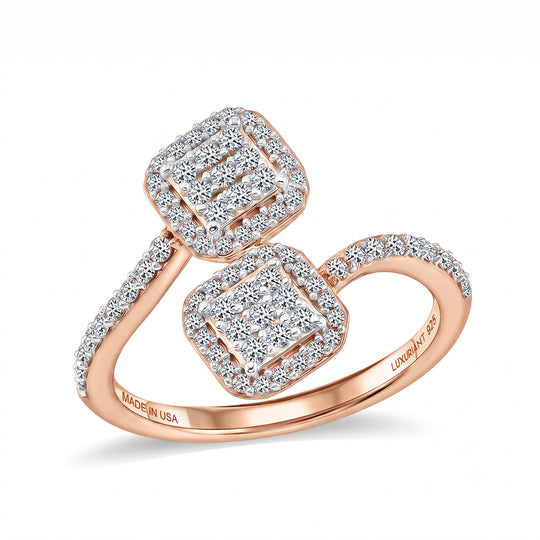LUXURIANT DIAMOND - Lab Grown Diamant SI-GH Ring 925 Silber 750 Roségold vermeil (Größe 22.00) (7-12 Werktage Lieferzeit) ca. 0,51 ct