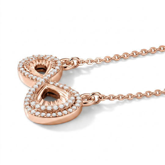 LUXURIANT DIAMOND - Lab Grown Diamant SI-GH Halskette ca. 50 cm 925 Silber 750 Roségold vermeil ca. 0,25 ct.