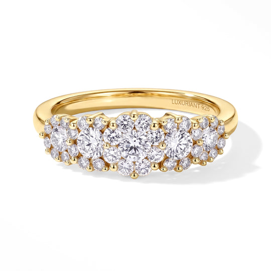 LUXURIANT DIAMOND - Lab Grown Diamant SI Ring 925 Silber 750 Gelbgold vermeil (Größe 21.00) ca. 1.00 ct