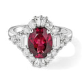 D'Joy AA Farbwechsel Granat, Moissanit Ring 925 Silber Rhodiniert (Größe 18.00) ca. 3,15 ct