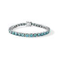 D'Joy Paraiba Moissanit Armband ca. 18 cm 925 Silber Rhodiniert ca. 13,73 ct.