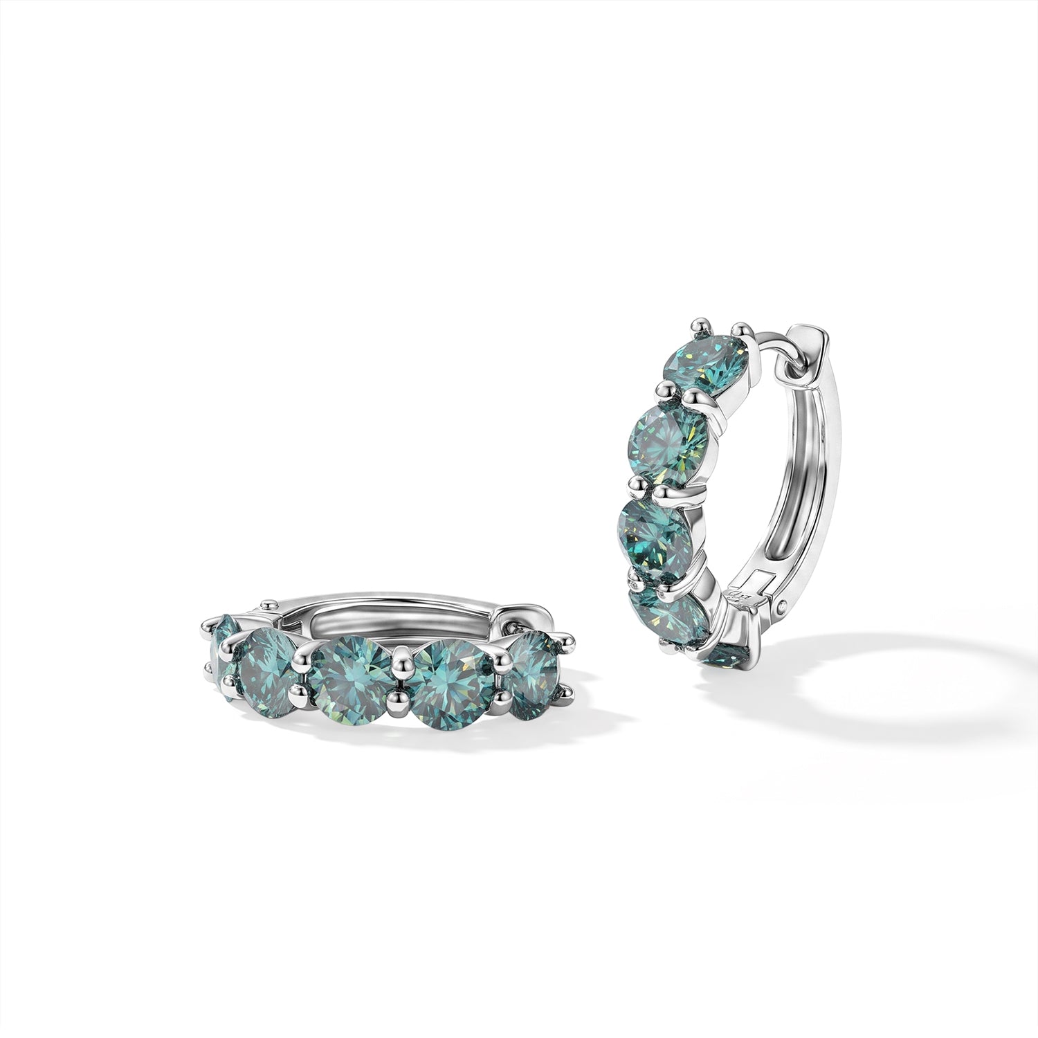 D'Joy Paraiba Moissanit Ohrringe 925 Silber Rhodiniert ca. 4,43 ct.