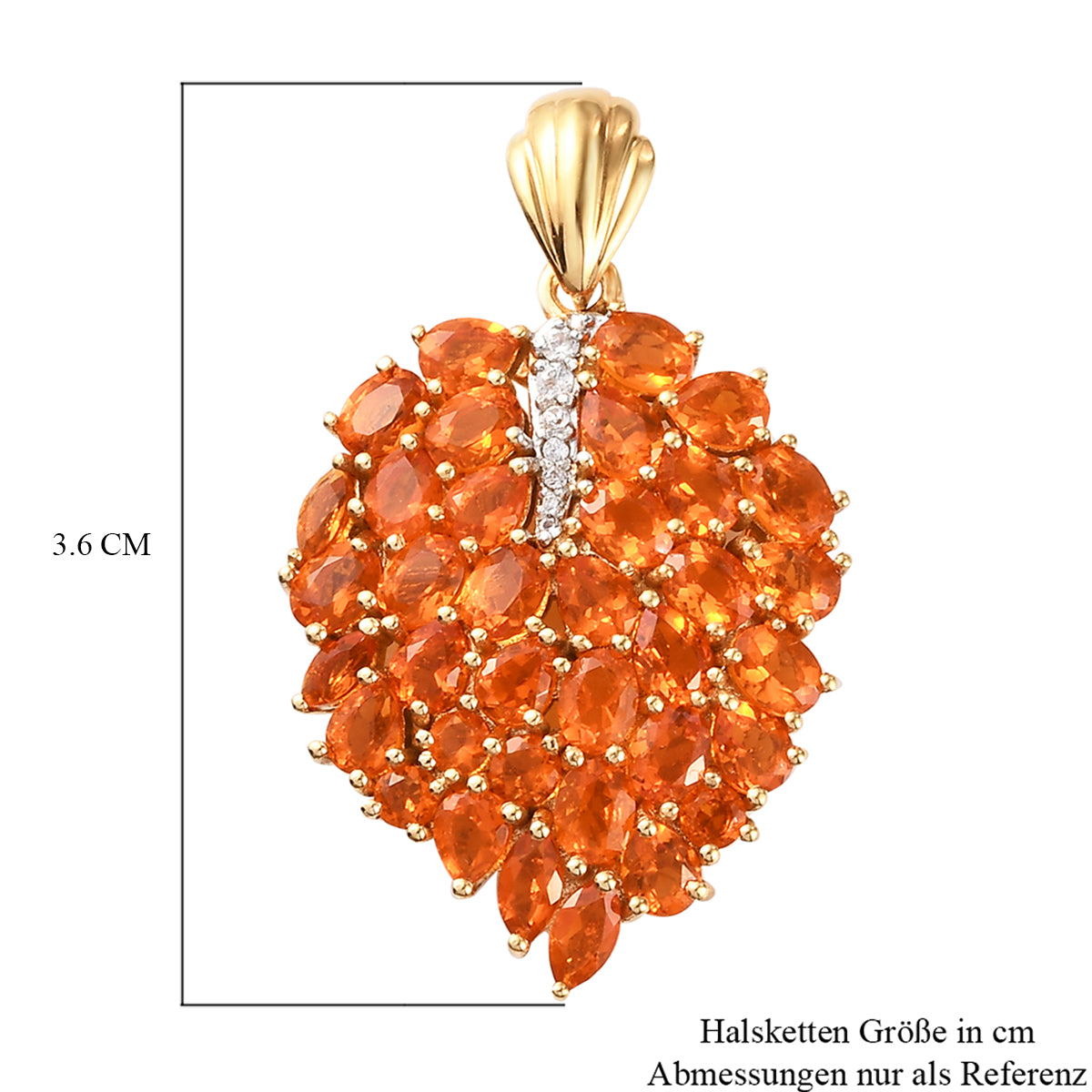 Salamanca Feueropal Anhänger 925 Silber vergoldet ca. 3,78 ct