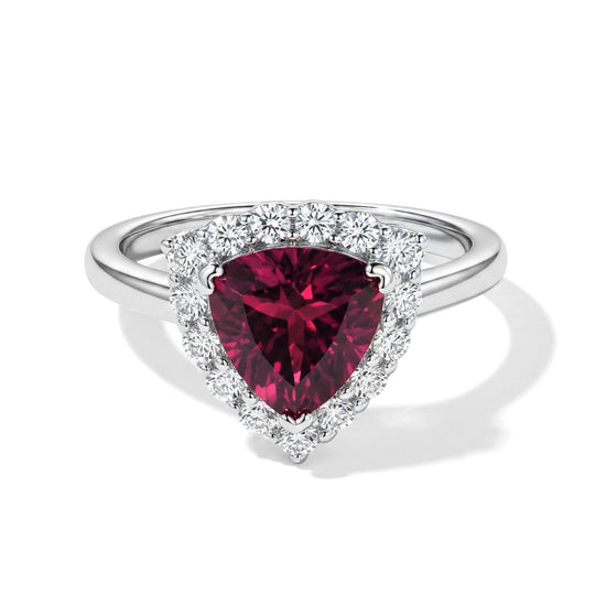 D'Joy AA Farbwechsel Granat, Moissanit Ring 925 Silber Rhodiniert (Größe 17.00)   (10-16 Werktage Lieferzeit) ca. 3,00 ct