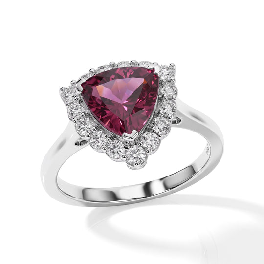 D'Joy AA Farbwechsel Granat, Moissanit Ring 925 Silber Rhodiniert (Größe 17.00)   (10-16 Werktage Lieferzeit) ca. 3,00 ct