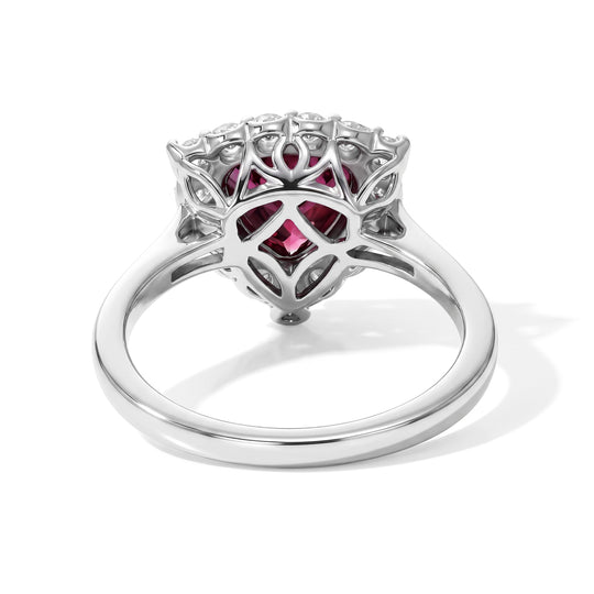 D'Joy AA Farbwechsel Granat, Moissanit Ring 925 Silber Rhodiniert (Größe 17.00)   (10-16 Werktage Lieferzeit) ca. 3,00 ct