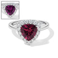D'Joy AA Farbwechsel Granat, Moissanit Ring 925 Silber Rhodiniert (Größe 17.00) ca. 3,00 ct