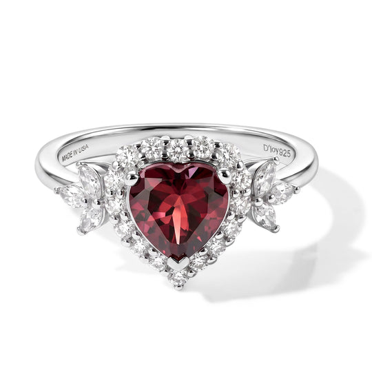 D'Joy AA Farbwechsel Granat, Moissanit Ring 925 Silber Rhodiniert (Größe 18.00)   (10-16 Werktage Lieferzeit) ca. 2,24 ct