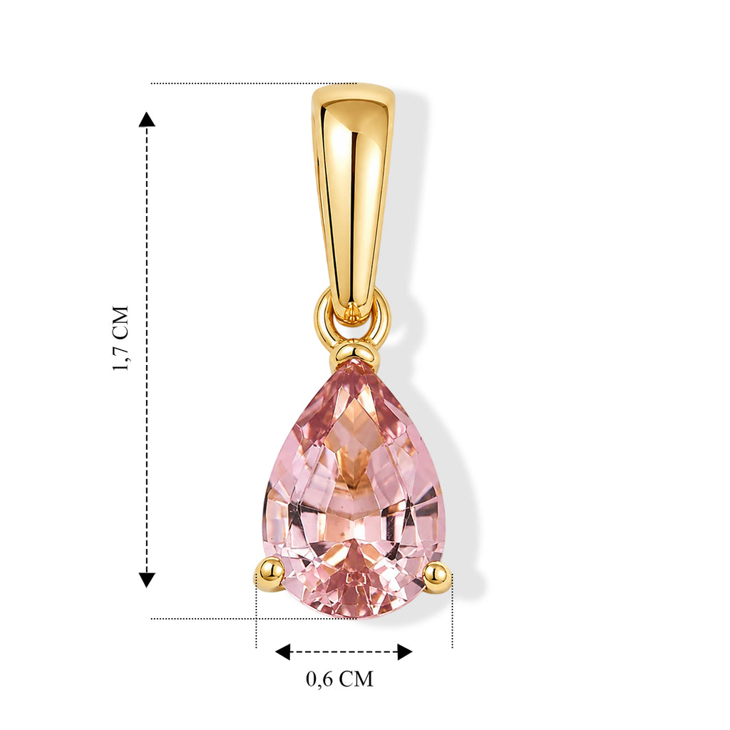 D'Joy AA Blush Turmalin Anhänger 925 Silber 750 Gelbgold vermeil ca. 0,81 ct.