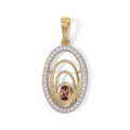 D'Joy AA Blush Turmalin, Weißer Zirkon Anhänger 925 Silber 750 Vergoldet ca. 0,60 ct.