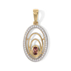 D'Joy AA Blush Turmalin, Weißer Zirkon Anhänger 925 Silber 750 Vergoldet ca. 0,60 ct.