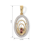 D'Joy AA Blush Turmalin, Weißer Zirkon Anhänger 925 Silber 750 Vergoldet ca. 0,60 ct.