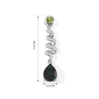 D'Joy Alexandrit Quarz Triplette, Peridot Ohrringe 925 Silber Platiniert ca. 4,79 ct.
