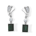 D'Joy Alexandrit Quarz Triplette, Weißer Zirkon Ohrringe 925 Silber Platiniert ca. 4,03 ct.
