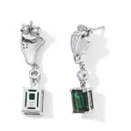 D'Joy Alexandrit Quarz Triplette, Weißer Zirkon Ohrringe 925 Silber Platiniert ca. 4,03 ct.