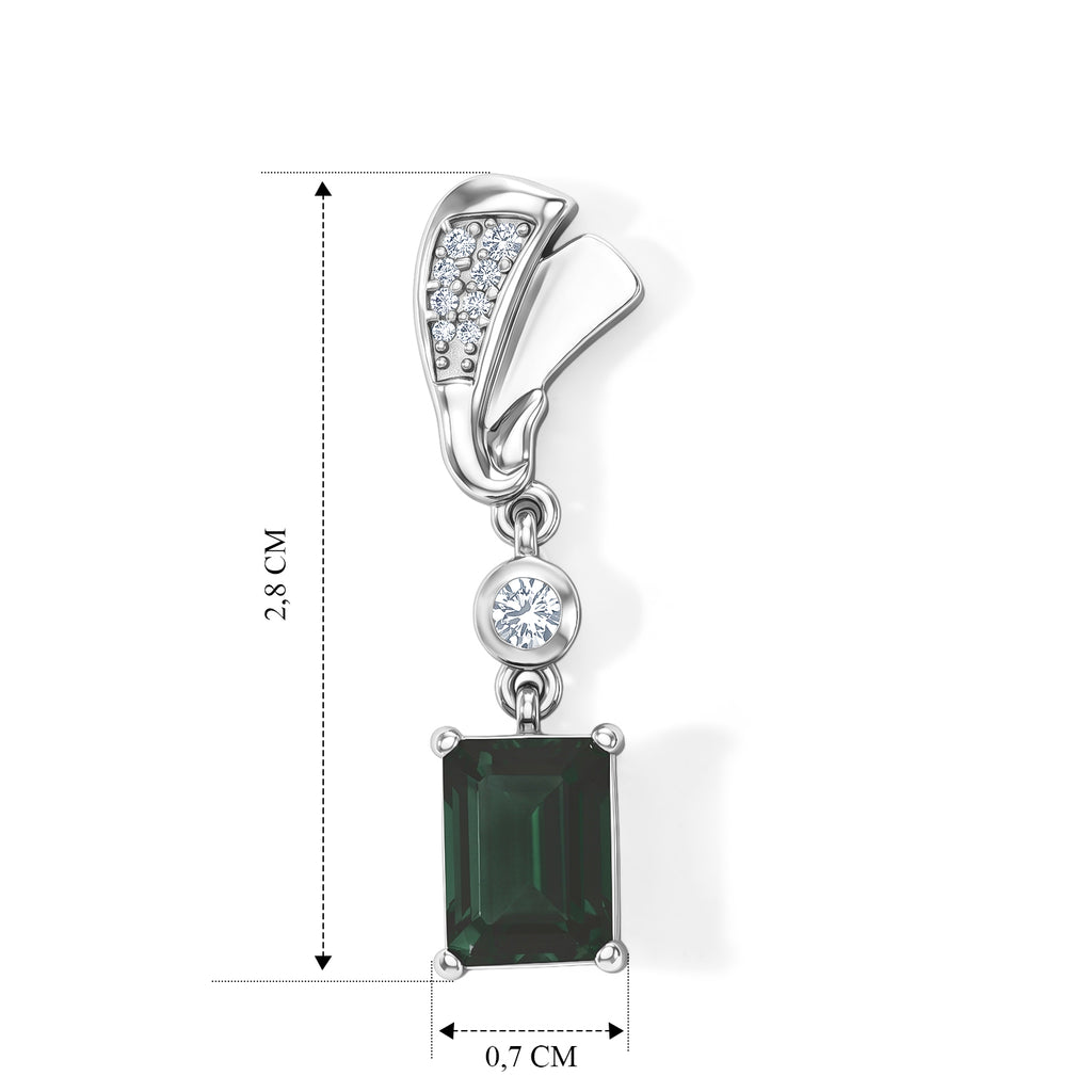 D'Joy Alexandrit Quarz Triplette, Weißer Zirkon Ohrringe 925 Silber Platiniert ca. 4,03 ct.
